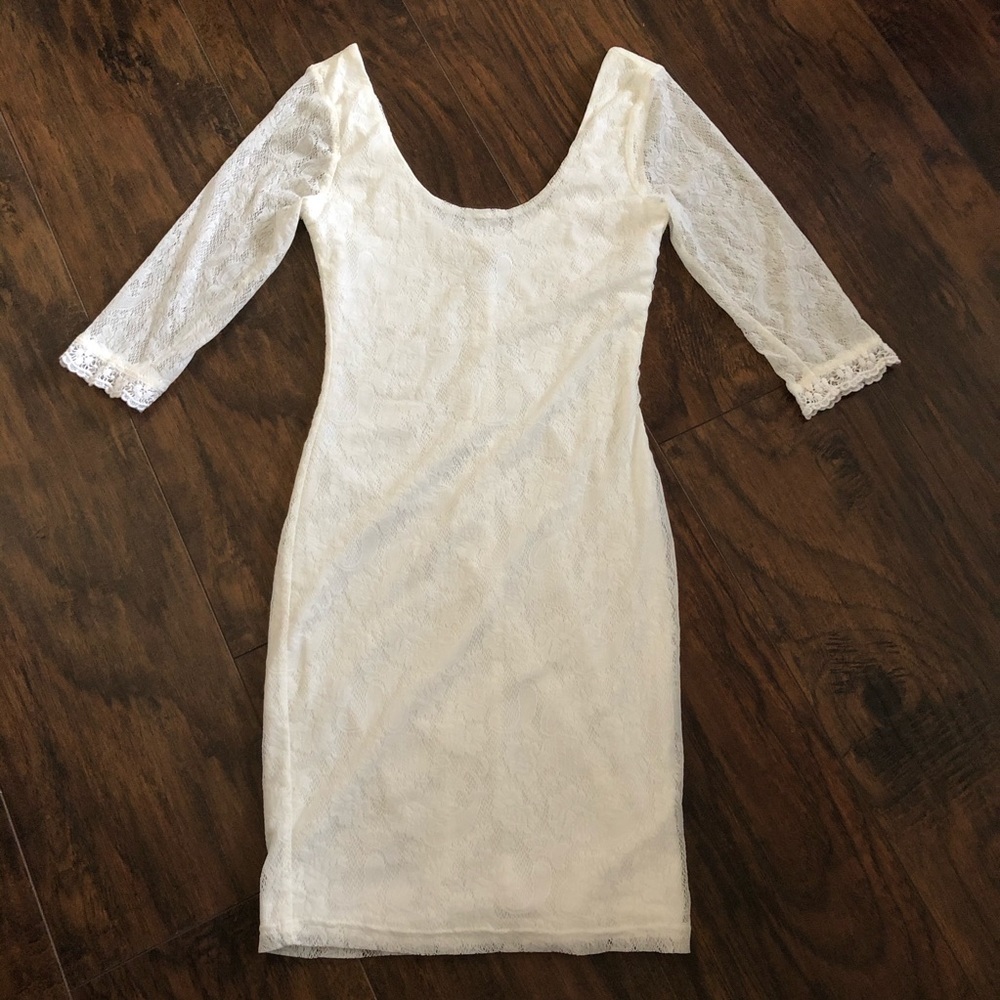 Charlotte Russe White Lace Mini Dress Womens XS